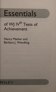 Front cover of Essentials of WJ IV Tests of Achievement by Nancy Mather