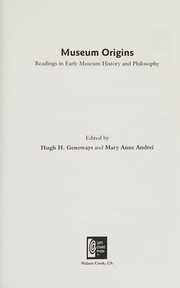 Front cover of Museum origins by Hugh H. Genoways