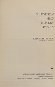 Cover of Education and human values by John Martin Rich