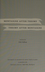 Front cover of Montaigne after theory, theory after Montaigne by Zahi Zalloua