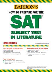 Cover of Barron's How to Prepare for the SAT Subject Test in Literature by Christina Myers-Shaffer