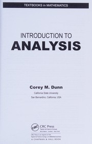 Cover of Introduction to Analysis by Corey M. Dunn