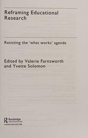 Front cover of Reframing Educational Research by Valerie Farnsworth