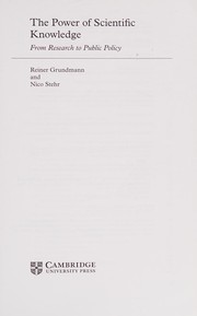 Front cover of The power of scientific knowledge by Reiner Grundmann