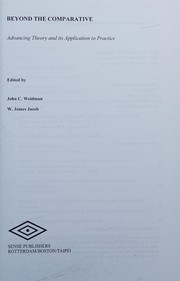 Cover of Beyond the Comparative by John C. Weidman