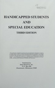 Front cover of Handicapped Students & Special Education by Inc Staff Data Research