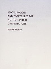Cover of Model policies and procedures for not-for-profit organizations by Edward J. McMillan