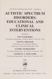 Cover of Autistic spectrum disorders by Anthony F. Rotatori