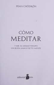Cover of Cómo meditar by Pema Chödrön