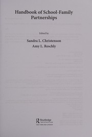 Front cover of Handbook of School-Family Partnerships by San Christenson