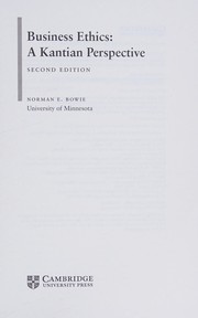 Cover of Business Ethics by Norman E. Bowie