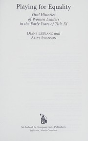Cover of Playing for Equality by Diane LeBlanc