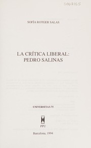 Cover of La crítica liberal by Sofía Rotger Salas