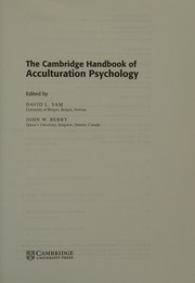 Front cover of The Cambridge handbook of acculturation psychology by David L Sam