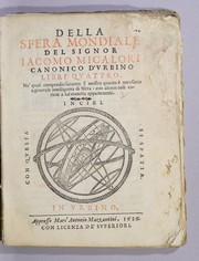 Front cover of Della sfera mondiale by Giacomo Micalori