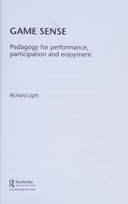 Cover of Game sense by Richard Light