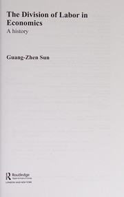 Front cover of The division of labour in economics by Guang-Zhen Sun