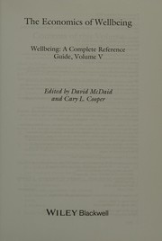 Front cover of Economics of Wellbeing by Cary L. Cooper