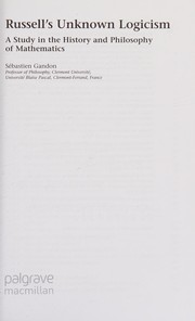 Cover of Russell's unkown logicism by Sébastien Gandon