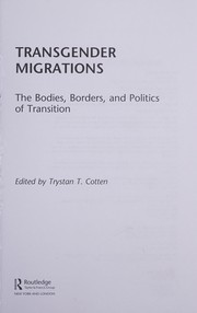 Cover of Transgender migrations by Trystan T. Cotten