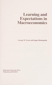 Cover of Learning & Expectations in Macroeconomics by Evans, George W.