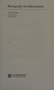 Front cover of Biologically Modified Justice by Colin Farrelly