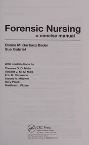 Cover of Forensic nursing by Donna M. Garbacz Bader
