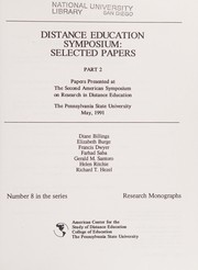 Front cover of Distance Education Symposium, selected papers by American Symposium on Research in Distance Education (2nd 1991 Pennsylvania State University)