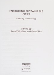 Cover of Energizing sustainable cities by Arnulf Grübler
