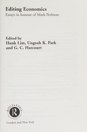 Cover of Editing economics by Mark Perlman