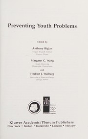 Cover of Preventing youth problems by Anthony Biglan