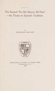 Front cover of The sonnet "No me mueve, mi Dios" by Huff, Mary Cyria Sister