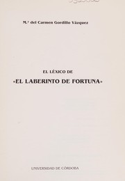Front cover of El léxico de "El laberinto de fortuna" by Gordillo Vázquez, Ma. del Carmen