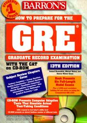 Cover of How to prepare for the GRE, graduate record examination by Brownstein, Samuel C.