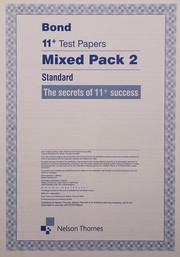 Front cover of Bond 11+ Test Papers Mixed Pack 2 Standard by Frances Down, Alison Primrose, Sarah Lindsay
