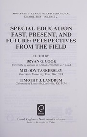 Front cover of Special Education Past, Present, and Future by Timothy J. Landrum