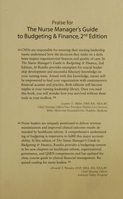 Cover of The nurse manager's guide to budgeting and finance by Al Rundio