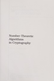 Cover of Number-theoretic algorithms in cryptography by O. N. Vasilenko