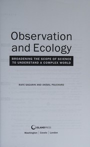 Cover of Observation and ecology by Rafe Sagarin