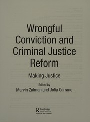 Front cover of Wrongful Conviction and Criminal Justice Reform by Marvin Zalman