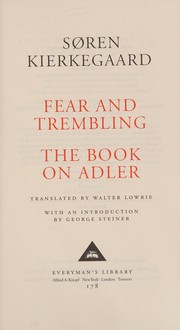 Front cover of Fear and trembling ; The book on Adler by Søren Kierkegaard