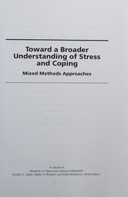Front cover of Toward a broader understanding of stress and coping mixed methods approaches by Kathleen M. Collins