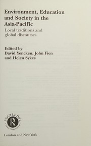 Front cover of Environment, education, and society in the Asia-Pacific by David Yencken