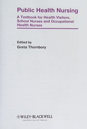Front cover of Public health nursing by Greta Thornbory