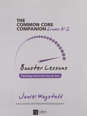Front cover of Common Core Companion : Booster Lessons, Grades K-2 by Janiel M. Wagstaff