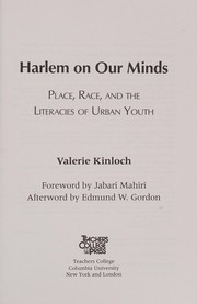 Front cover of Harlem on our minds by Valerie Kinloch