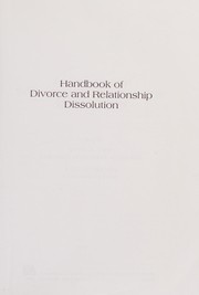 Front cover of Handbook of divorce and relationship dissolution by Mark A. Fine
