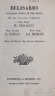Front cover of Belisario by Salvatore Cammarano