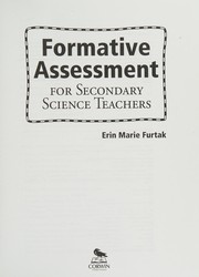 Cover of Formative assessment for secondary science teachers by Erin Marie Furtak