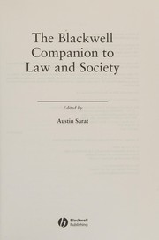 Front cover of The Blackwell companion to law and society by Austin Sarat